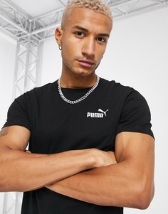 Черная футболка с логотипом Puma Essentials-Черный цвет