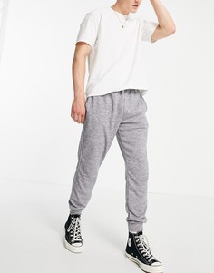 Уютные трикотажные джоггеры серого цвета Topman-Серый