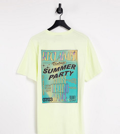 Желтая футболка с принтом "Summer party" на спине Reclaimed Vintage Inspired-Желтый