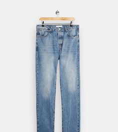 Светлые выбеленные прямые джинсы Topman Tall-Голубой