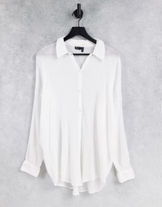 Белая пляжная рубашка из жатого материала ASOS DESIGN-Белый