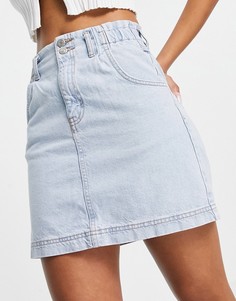Выбеленная юбка со сборками на талии Topshop-Голубой