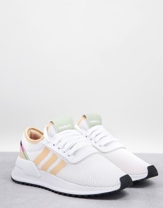 Кроссовки белого и персикового цветов adidas Originals U Path-Серый