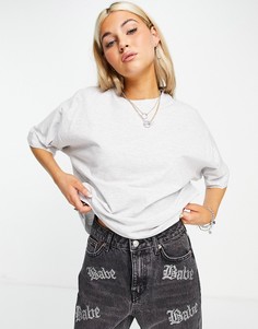 Серая меланжевая свободная футболка Topshop-Серый