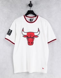 Белая сетчатая oversized-футболка с логотипом и принтом "Chicago Bulls" New Era NBA-Белый