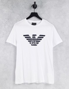 Белая футболка с логотипом-орлом на груди Emporio Armani-Белый
