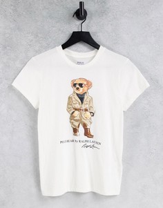 Белая футболка с медведем сафари Polo Ralph Lauren-Белый