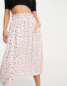 Юбка миди с карманами в горошек ASOS DESIGN-Multi
