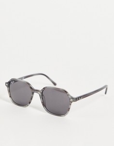 Солнцезащитные очки в серой прямоугольной оправе в стиле унисекс Ray-Ban 0RB2194-Серый