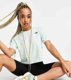 Мятно-зеленая укороченная футболка The North Face Vertical – эксклюзивно для ASOS-Зеленый цвет