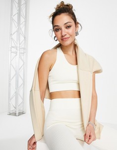 Светло-бежевый спортивный бюстгальтер от комплекта Topshop Active-Белый