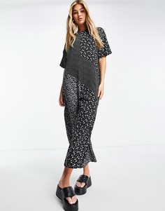 Свободный комбинезон в горошек и с цветочным принтом ASOS DESIGN-Multi