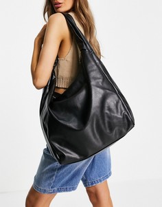Большая черная сумка-тоут из искусственной кожи с узелком Topshop-Черный цвет