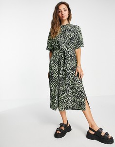 Платье-рубашка миди с принтом Vero Moda-Черный цвет