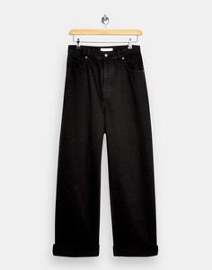 Черные выбеленные oversized-джинсы в винтажном стиле Topshop-Черный цвет