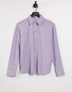 Пыльно-фиолетовая трикотажная рубашка из смесового органического хлопка Weekday Jannike-Фиолетовый цвет