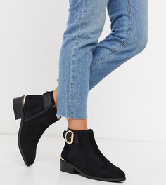 Черные ботинки для широкой стопы с пряжками River Island-Черный