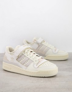 Бежевые низкие кроссовки adidas Originals Forum 84-Белый