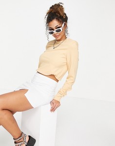 Оранжевый свитшот из смесового органического хлопка с подплечниками Monki Elli-Оранжевый цвет