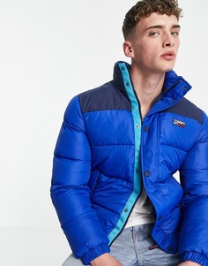Утепленная нейлоновая куртка синего цвета Tommy Jeans-Голубой