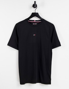 Черная футболка с маленьким логотипом-флагом на груди Tommy Hilfiger Performance-Черный цвет