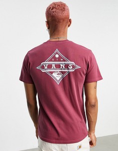 Бордовая футболка с принтом на спине Vans Vintage Pointed Shaper-Красный