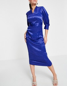 Платье-футляр с плиссированными рукавами Closet-Голубой