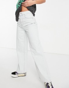 Белые свободные джинсы из смесового органического хлопка в винтажном стиле с мужским силуэтом и завышенной талией ASOS DESIGN-Голубой