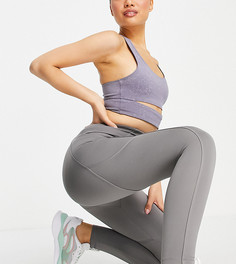 Леггинсы с моделирующим эффектом и карманом ASOS 4505 Petite-Серый