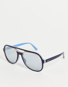 Синие солнцезащитные очки-навигаторы унисекс в стиле 70-х Ray-Ban 0RB4357-Темно-синий