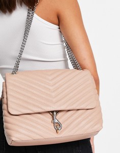 Светло-коричневая стеганая сумка на плечо с застежкой-карабином Rebecca Minkoff-Коричневый цвет