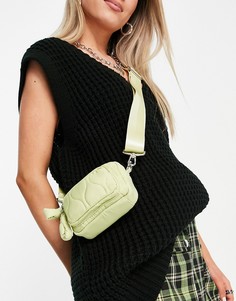 Маленькая стеганая сумка через плечо зеленого цвета Topshop-Зеленый цвет