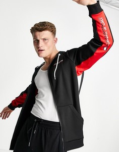 Спортивный трикотажный худи с графическим принтом Tommy Hilfiger-Черный цвет