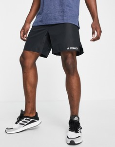 Черные шорты для походов Adidas Terrex-Черный цвет