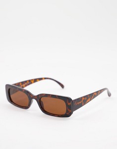Темно-коричневые солнцезащитные очки в прямоугольной оправе New Look-Коричневый цвет