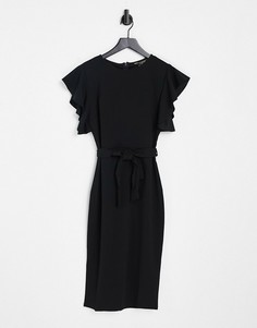 Черное платье-футляр с завязкой на талии Lipsy-Черный цвет