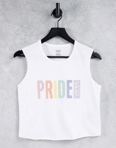 Белая обтягивающая майка Vans Pride-Белый