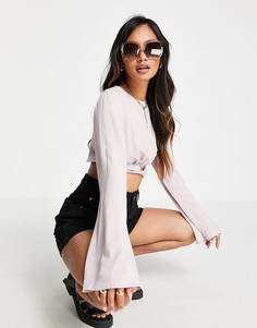 Розовый лонгслив с перекрученной отделкой (от комплекта) ASOS DESIGN-Розовый цвет