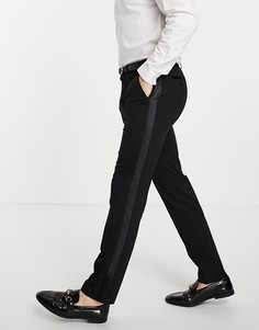Черные зауженные брюки под смокинг Topman-Черный цвет