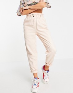 Розовые брюки галифе в стиле casual с присборенной талией Topshop-Розовый цвет