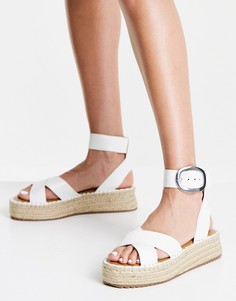 Белые сандалии-эспадрильи на платформе ASOS DESIGN Justice-Белый