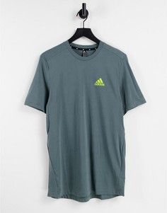 Голубая футболка с логотипом adidas Training-Голубой