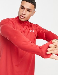 Красный свитшот на короткой молнии PUMA Running Favorite