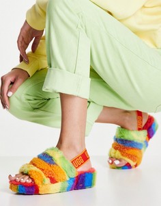 Радужные слиперы UGG Fluff Yeah Slide-Multi