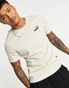 Песочная футболка с логотипом Puma Essentials-Светло-бежевый