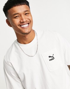 Белая футболка с логотипом на кармане Puma Classics-Белый