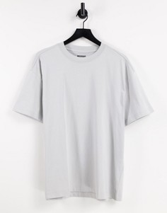 Прочная футболка в стиле oversized серого цвета Weekday-Серый