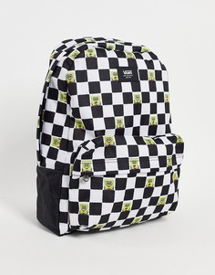 Рюкзак в черно-белую шахматную клетку Vans X Spongebob Old Skool III-Черный цвет