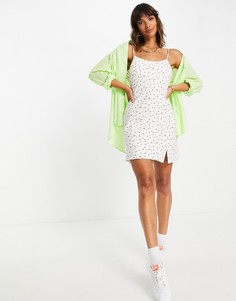 Розовое платье-комбинация мини с цветочным принтом ASOS DESIGN-Multi