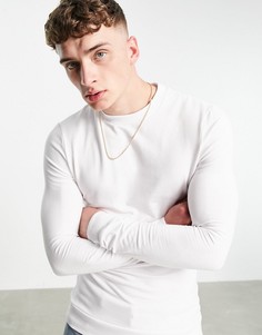 Белый свитшот обтягивающего кроя ASOS DESIGN